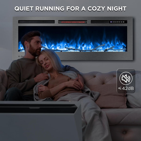 Symple Stuff Ballarat Smart WiFi Infrared Electric Fireplace with Sound